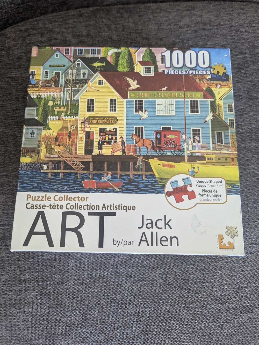 Jack Allen 1000-Piece ART Puzzle - Colorful Harbor Scene